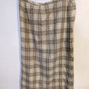 Vintage Herman Geist Tan/Beige/Blue wrap skirt size 16